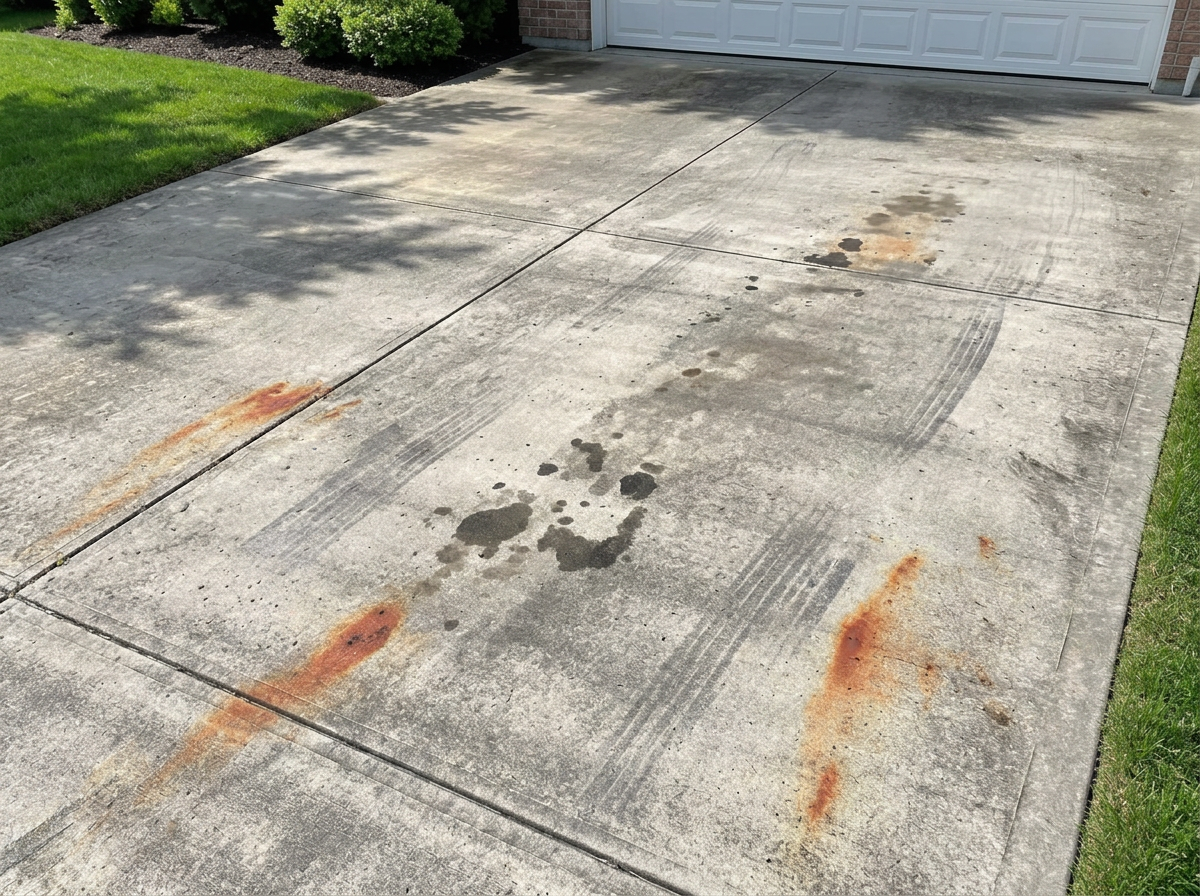 DRIVEWAY & CONCRETE before cleaning