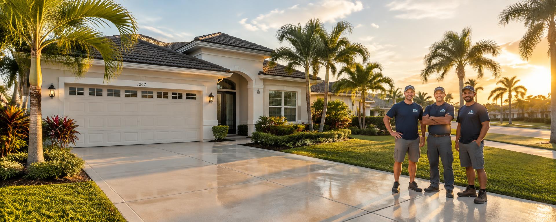 Spotless home and driveway with the crew